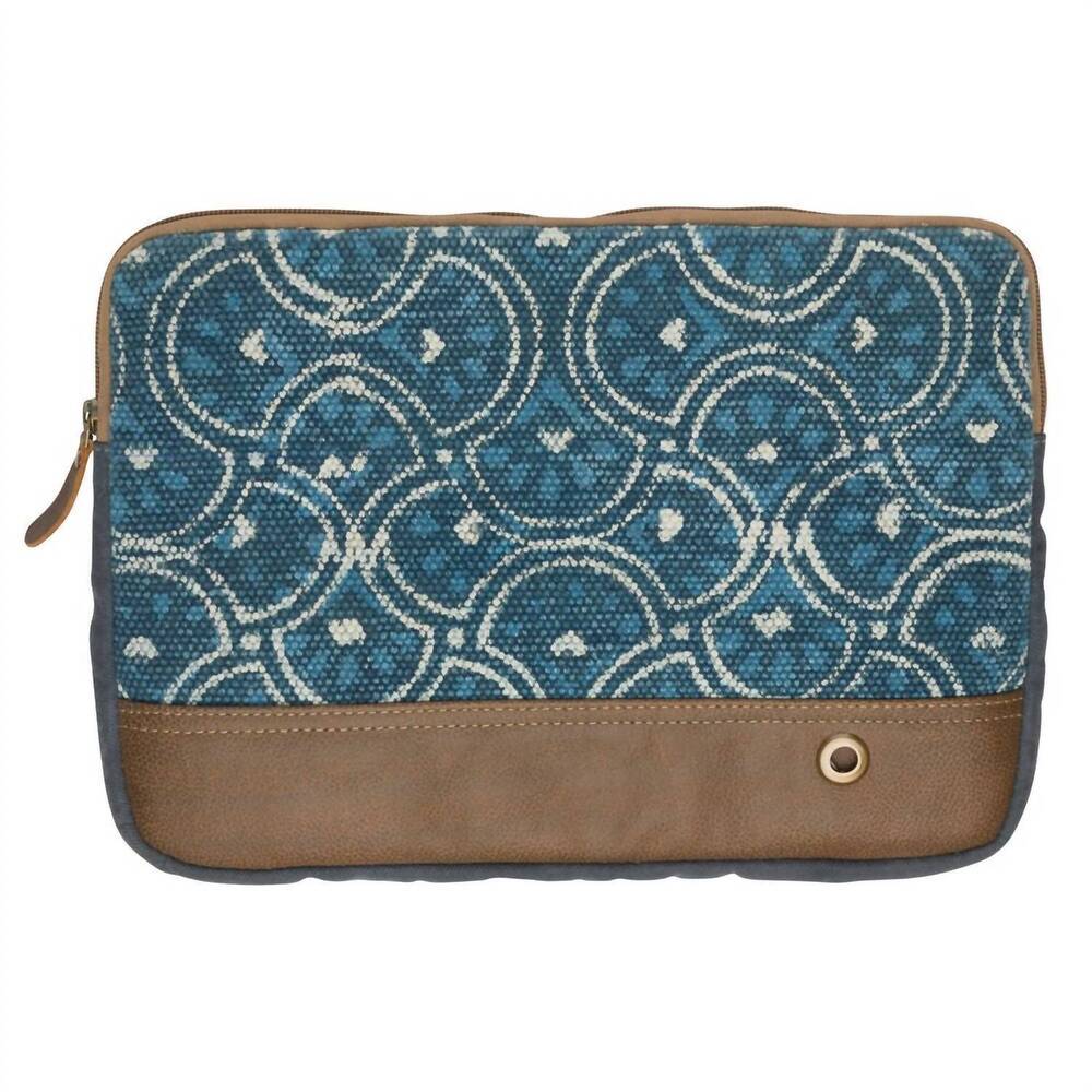 NEW MYRA BAGS women's circles of illusion laptop sleeve in blue